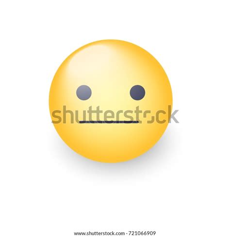 Indifferent Cartoon Icon Expressionless Emoticon Face Stock Vector