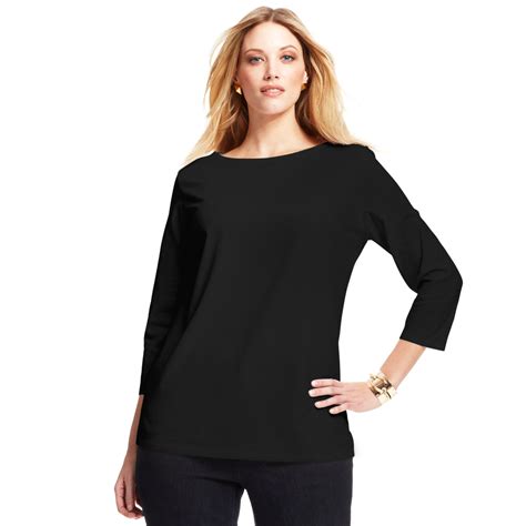 Jones New York Signature Plus Size Threequartersleeve Boatneck Top In