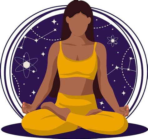 Premium Vector Dark Skinned Girl With Long Hair Doing Yoga On A