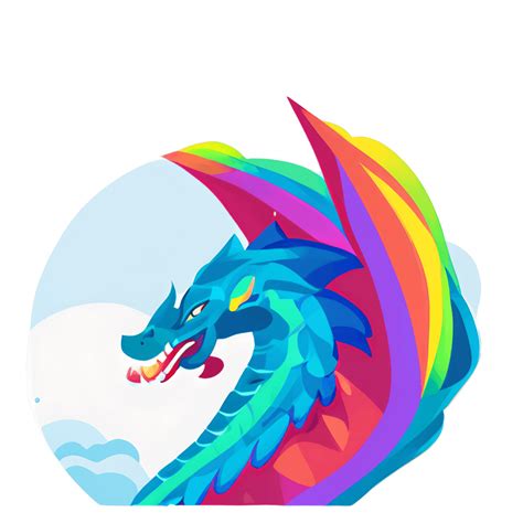 Rainbow Dragon Graphic · Creative Fabrica