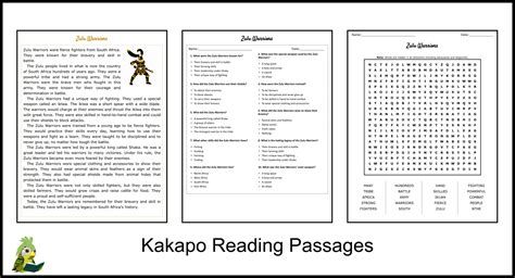 Zulu Warriors Reading Comprehension And Word Search Teaching Resources