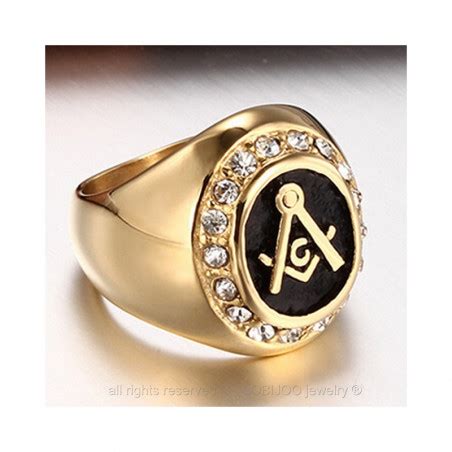 Bague Chevali Re Franc Ma On Ma Onnerie Masonic Ring I Acier L Dor