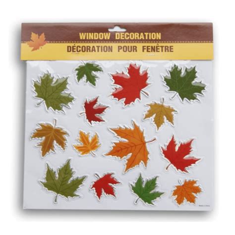 Greenbrier Autumn Fall Themed Window Sticker Set Puffy Leaves 14