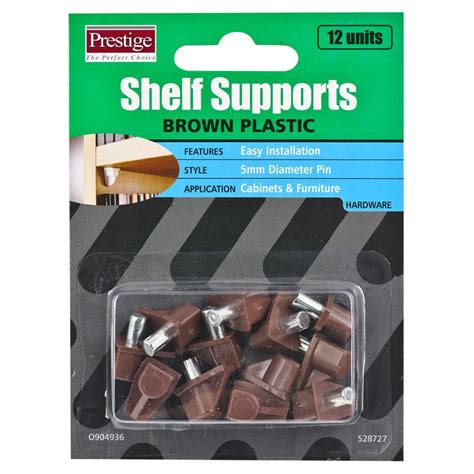 Brown Plastic Shelf Supports 12 Pack