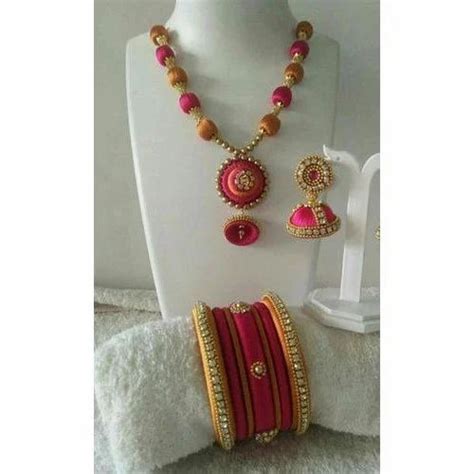 Silk Thread Necklace Set at Rs 560 set फशन नकलस सट in Hyderabad