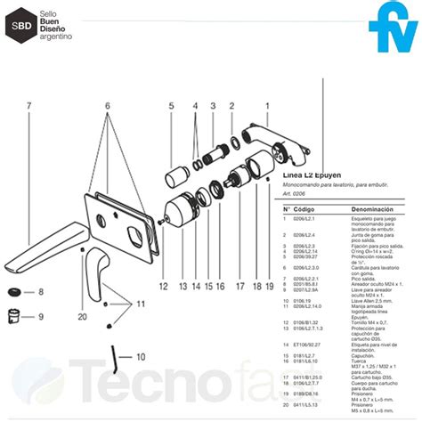 Griferia Fv Epuyén Lavatorio Pared Monocomando negro 0206 L2 FV