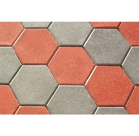 Hexagonal Grey And Red Hexagon Paver Block For Pavement Thickness