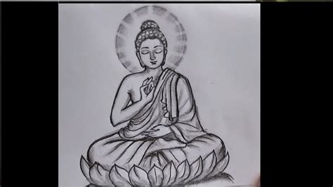 Painting Of Lord Buddha Drawing In Pencil Sketch GranNino, 41% OFF