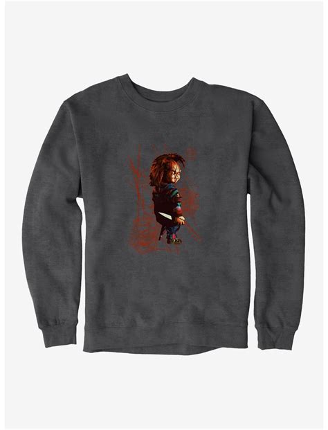 Chucky Holding Knife Sweatshirt Hot Topic