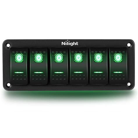 Buy Nilight 6 Gang Rocker Switch Panel 5Pin On Off Toggle Switch