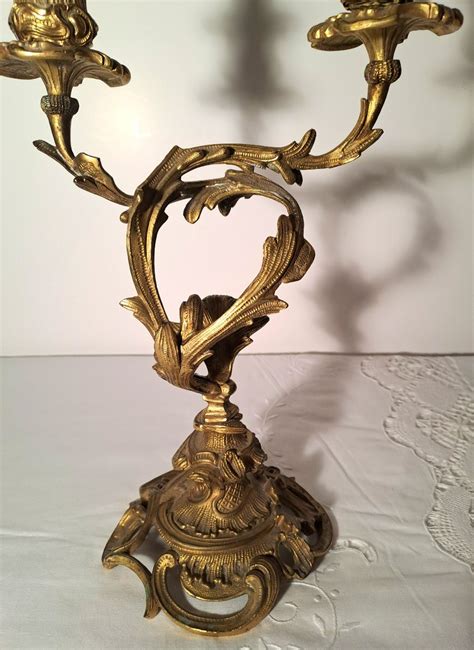 Proantic Paire de Candélabres en Bronze Doré de Style Louis XV XIX