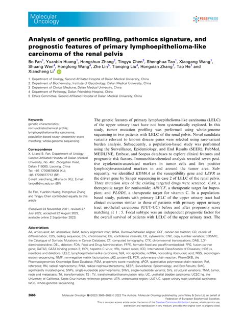 Pdf Analysis Of Genetic Profiling Pathomics Signature And