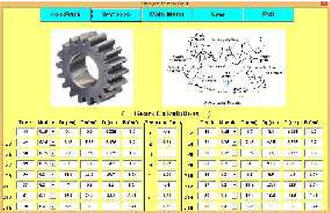 Screen Shot Of Gears Number Of Teeth Modules And Dimensions Download