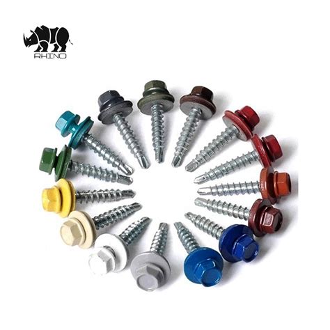 Hex Zinc Painted Self Drilling Roofing Screw With EPDM Washer Roofing