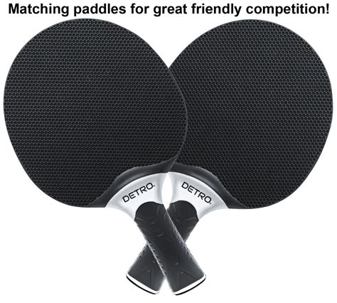 Detro Outdoor Two Player Table Tennis Paddle Set Black Table Tennis