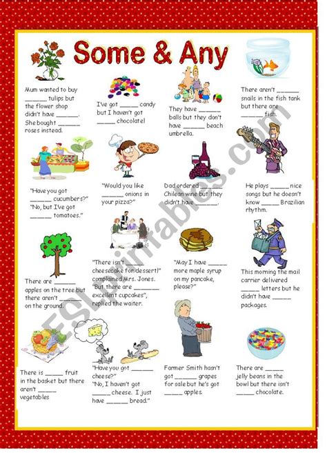 Some Any ESL Worksheet By Anna P