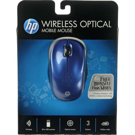 HP Wireless Optical Mobile Mouse Blue WE789AA ABA B H Photo