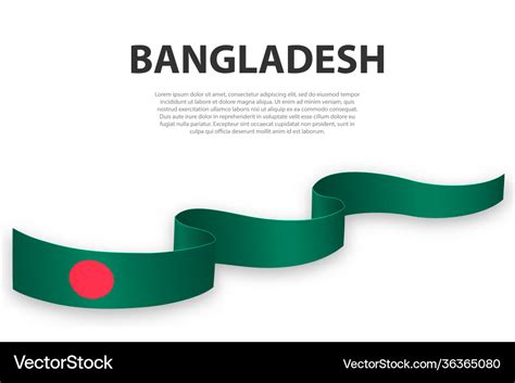 Waving Ribbon Or Banner With Flag Bangladesh Vector Image