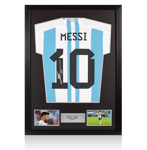 Framed Lionel Messi Signed Argentina Shirt Home Number