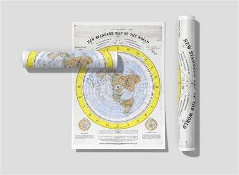 Gleason S 1892 Flat Earth World Map Alexander Gleason 11x15 5 Wall