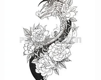 Tattoo Design Dragon Printable Art - Etsy