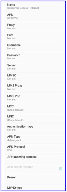 Apn Settings For Consumer Cellular