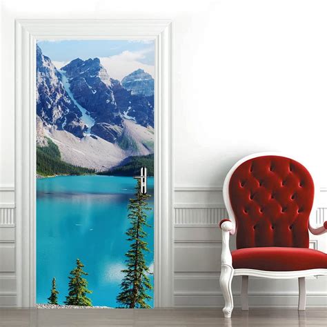 A Monamour D Door Stickers For Interior Doors Moraine Lake In Banff