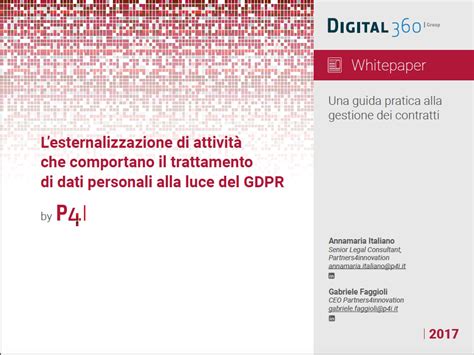 Gestione Dei Contratti E Gdpr Guida Allesternalizzazione Di Attività Che Comportano Il