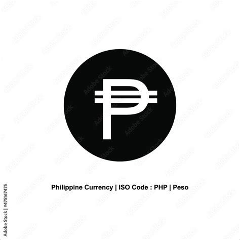 Philippine Currency Icon Symbol With Iso Code Vector Illustration