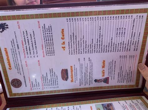 Menu at Casa Sanchez Restaurant, Prescott, W Gurley St