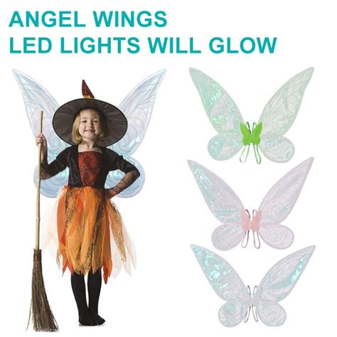 Led Fairy Butterfly Wings Girls Sparkling Sheer Wings Dress Up