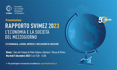 Presentazione del Rapporto SVIMEZ 2023 Leconomia e la società del