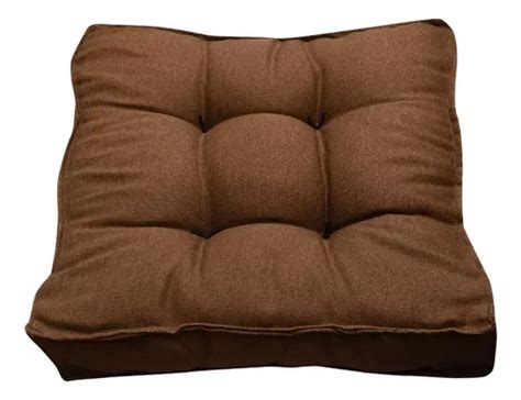 Futon X Almofada Assento Turco Colorido Shelter Cor Jeans Chocolate