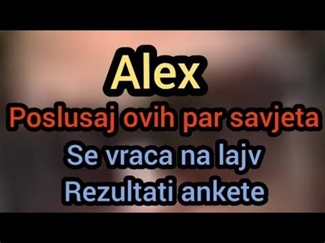 Alex Se Vraca Na Lajv Ovo Bi Trebala Cuti YouTube