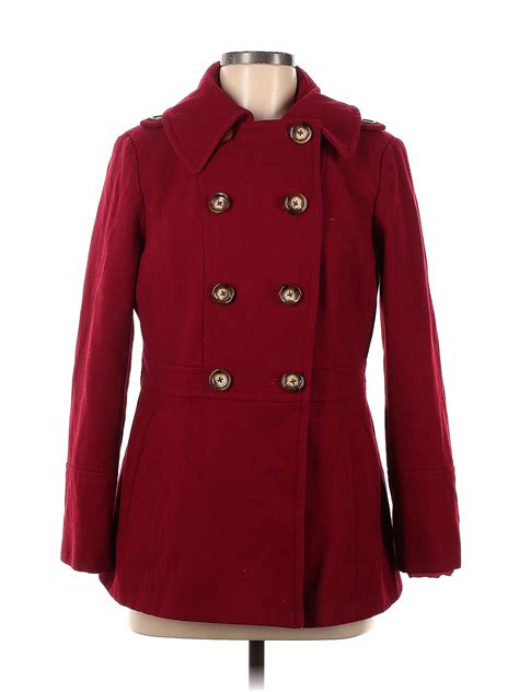 Michael Michael Kors Solid Red Wool Coat Size M 70 Off Thredup