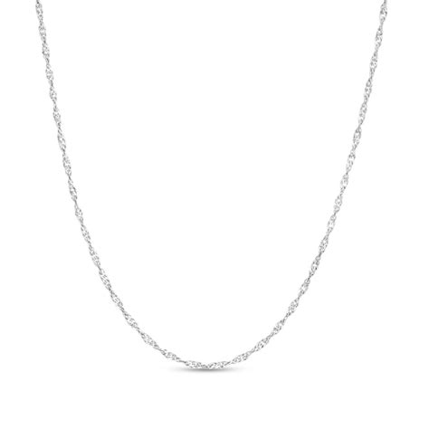 125mm Singapore Chain Necklace In 10k White Gold 18 Zales