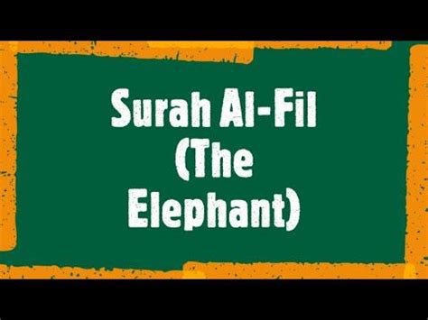 Surah Al Fil The Elephant Elephant Quran Arabic English Translation