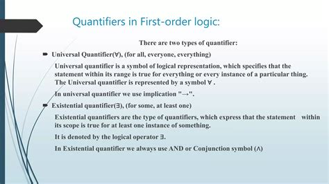 Artificial Intelligence Ai Prepositional Logic Pl And First Order Predicate Logic Fopl