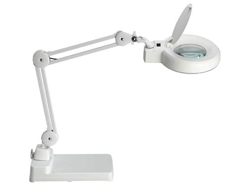 Lampe Loupe LED Ronde 12 Cm Blanche Avec Socle De Table