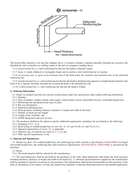 Astm A970a970m 17 Standard Specification For Headed Steel Bars For