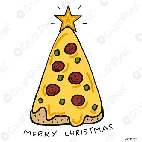 Pizza Christmas Tree Cartoon Vector Illustration Stock Vector 2712825 Crushpixel