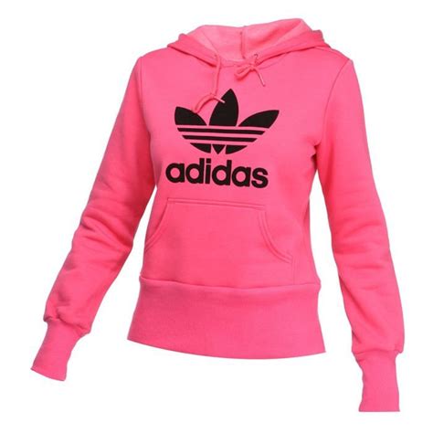 Adidas Originals Sweat Capuche Trefoil Femme Rose Indien Achat