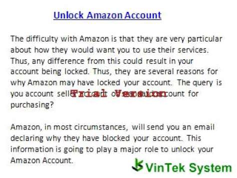 How To Unlock Amazon Account YouTube