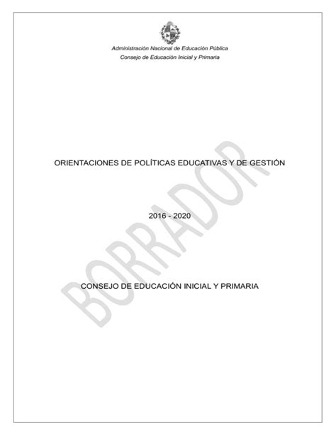 Documento Consejo De Educaci N Inicial Y Primaria