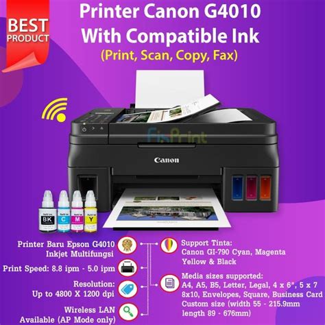 Jual Printer Canon PIXMA G4010 G 4010 InkTank Multifunction Wifi Fax