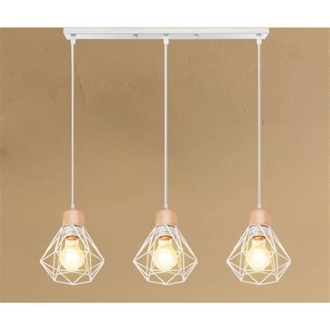 Tempas Suspension R Glable Vintage Lampes Lustre Abat Jour Cage En