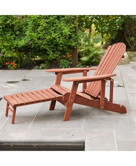 Leisure Season Reclining Adirondack Chair With Pull Out Ottoman Macys