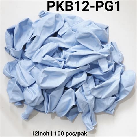 Jual PKB12 PG1 Balon Latex 12 Inch 1 Pak Isi 100 Macaron Pastel Biru