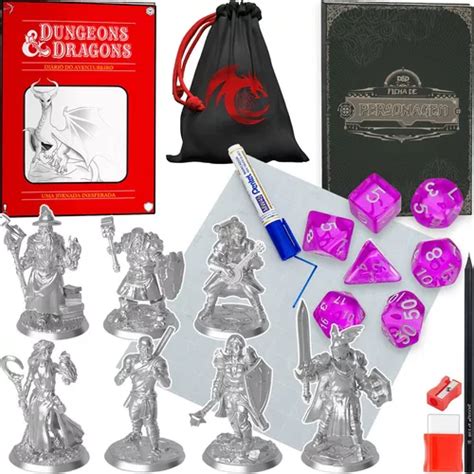 Kit Miniatura Rpg Dungeons Dragons Mapa Dados Jogo De Mesa