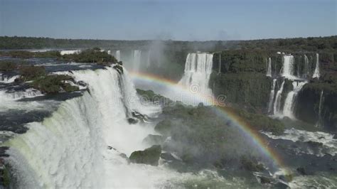 The Iguazu Falls At The Border Between Brazil And Argentina Stock